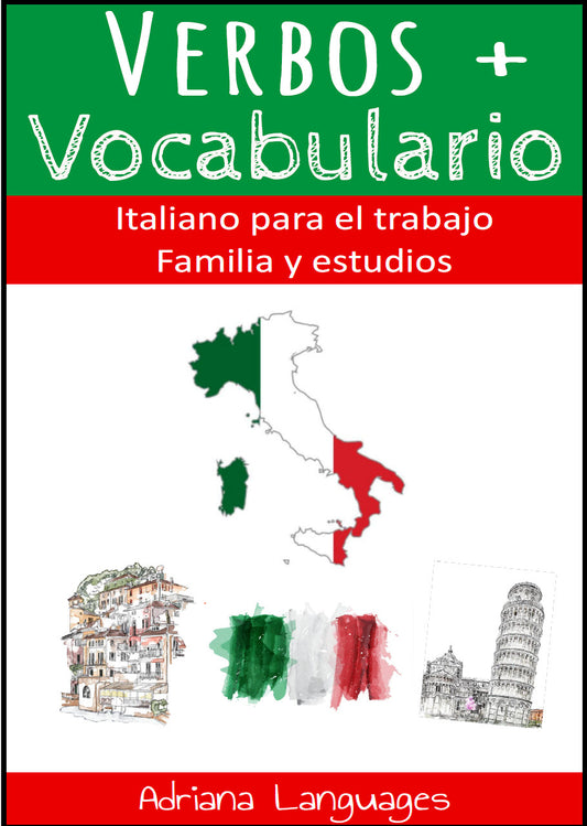 Italiano Libro de italiano verbos mas vocabulario Adriana Languages - Adriana Languages